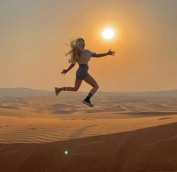 Safari solnedgång Abu Dhabi