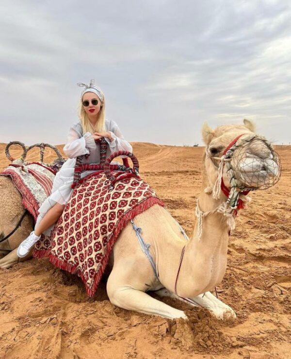 अबू धाबी में ऊंट की सवारी के साथ सफारी